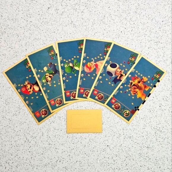 Super Mario Set of 6 Gold Foils. Cert Of Authenticity Included.  Price is Firm. - Picture 1 of 6